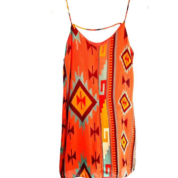 ING Women's Dress Small S Orange Sleeveless Straps Sun Misses Size 4 6 - Picture 5 of 6